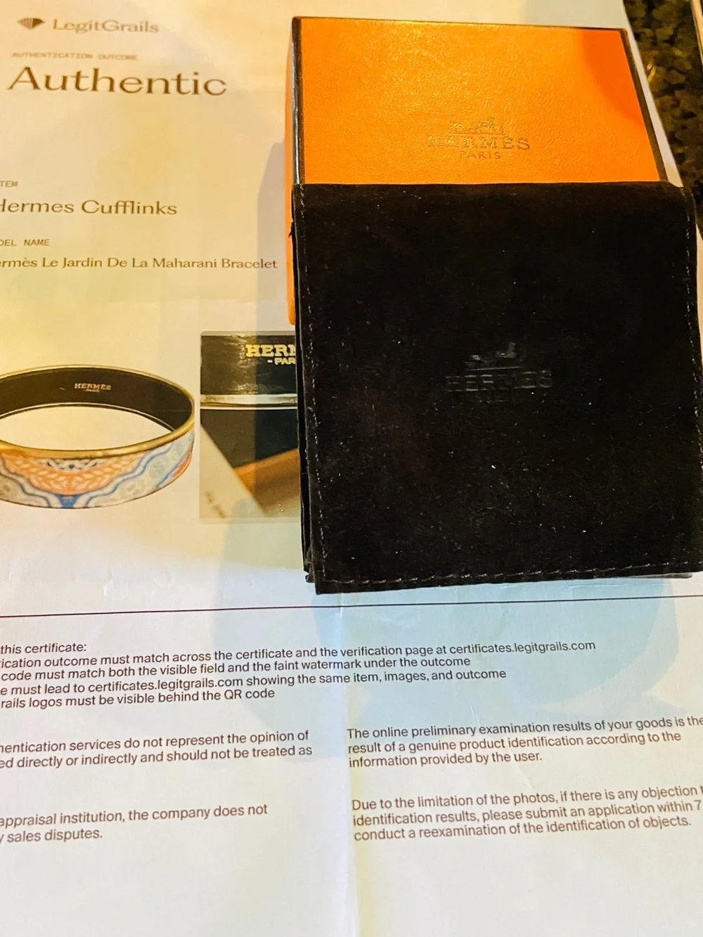 Hermes Multi Color Enamel Bracelet Box, Dust Bag COA
